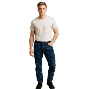 RARE Levi's 511 Jeans Mens 32x30 Blue with Leaf Print Slim Stretch Casual NWT